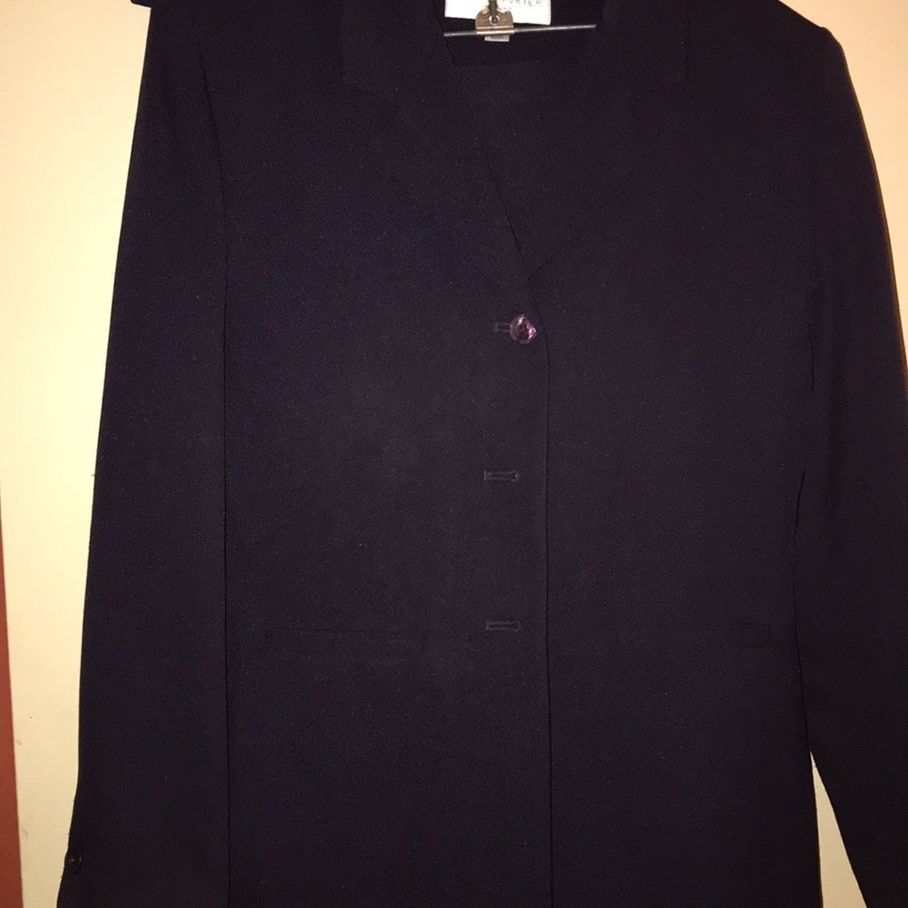 Navy 3 piece jacket skirt pants size 12